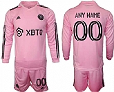 Men's Inter Miami CF Custom 2023-24 Pink Home Soccer Jersey Suit,baseball caps,new era cap wholesale,wholesale hats